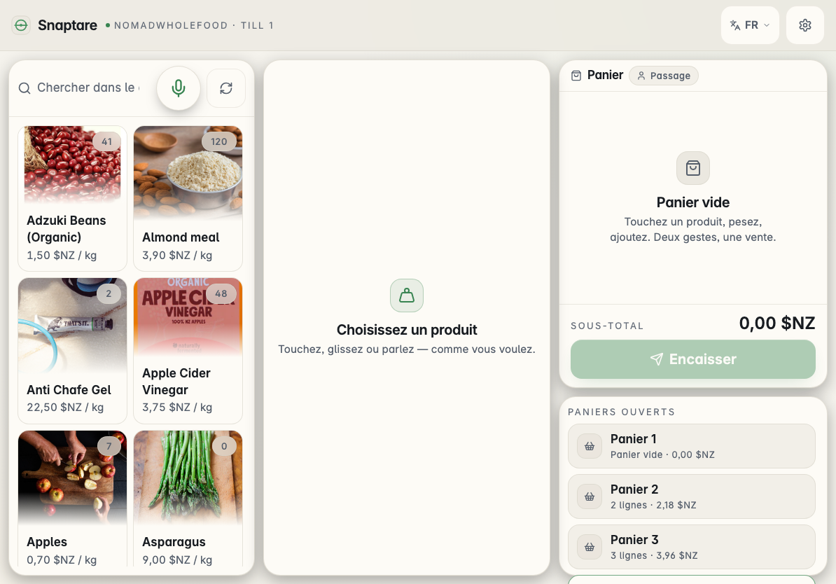 Recherche vocale en cours, transcription en direct